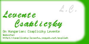 levente csapliczky business card